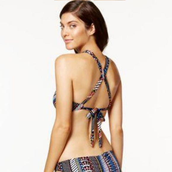 Bar III Tribal Print Vessi Halter Bikini Top - Picture 2 of 7